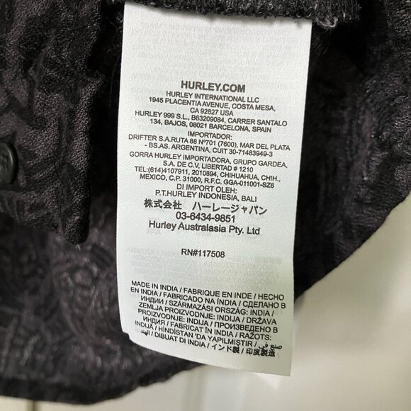 NWT Hurley Work It Top Womens L Cropped Tribal Geometric Camp Button Up - Picture 4 of 7